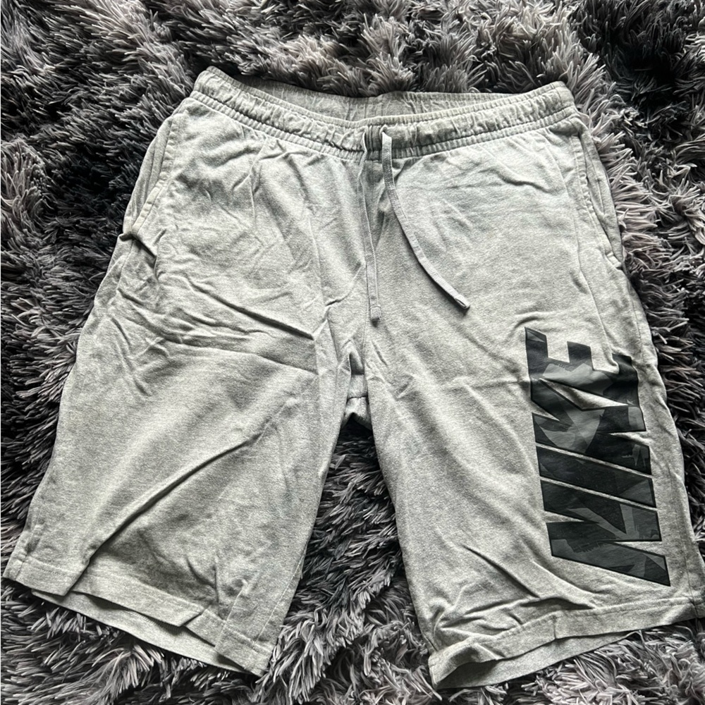 Grey Nike camo sweatshorts